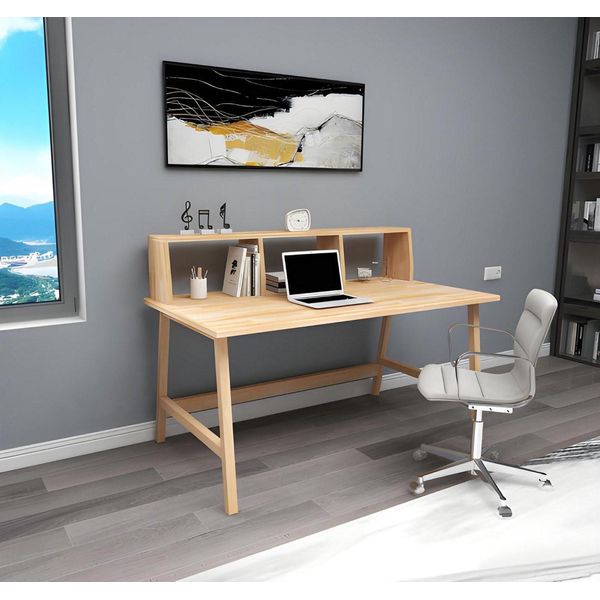 Scrivania Marrone Chiaro Mobili Da Ufficio Robusti Scrivanie In Legno Di Design-image