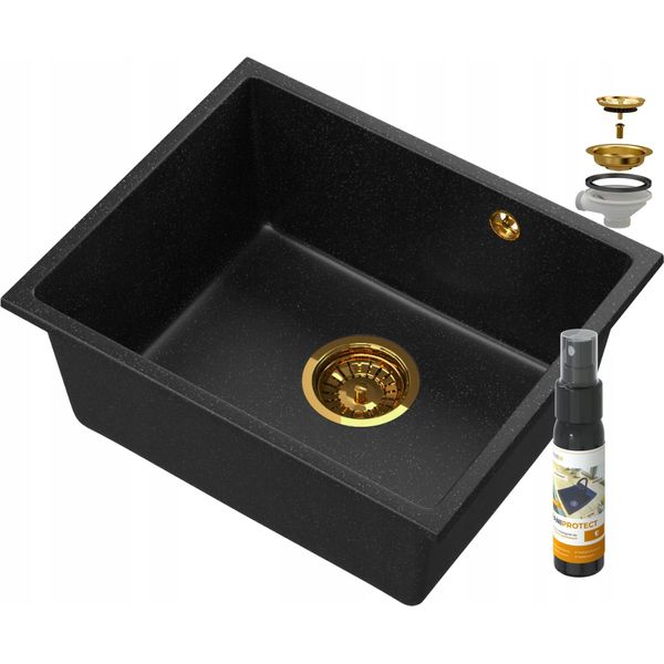 Lavello Sottopiano In Granito Manado Gold 50-image