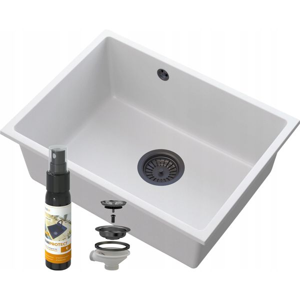 Manado Bianco Lavabo Sottopiano Nero 60-image