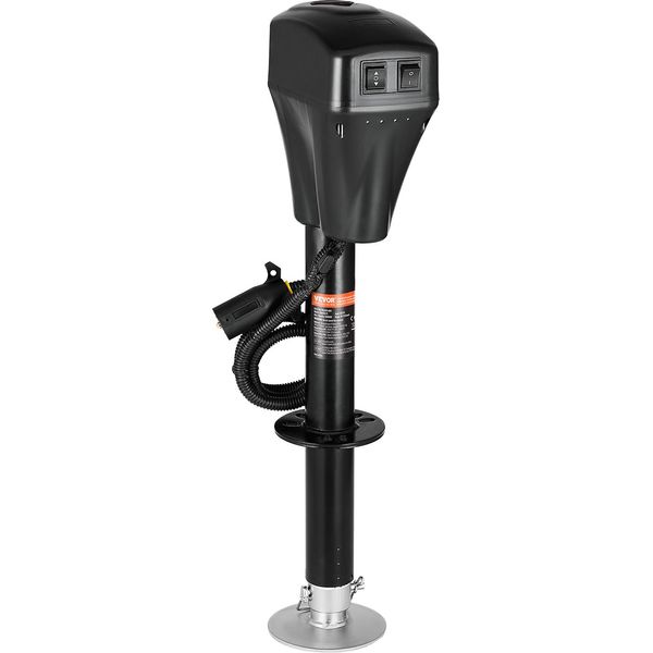 Vevor Cric Elettrico Per Rimorchi, 2267 Kg, Supporto Per Rimorchi Rv, Corsa 255-860 Mm, Per Rimorchi, Camper E Roulotte, Nero-image
