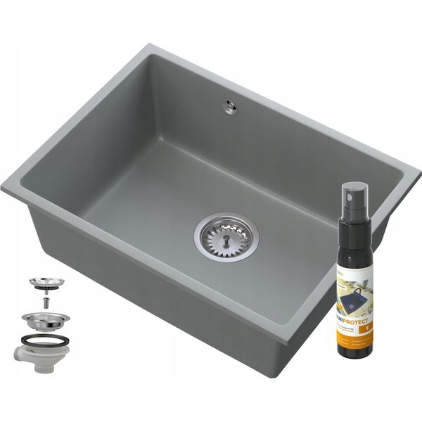 Lavabo Sottopiano Manado Grigio Cromo 60-image