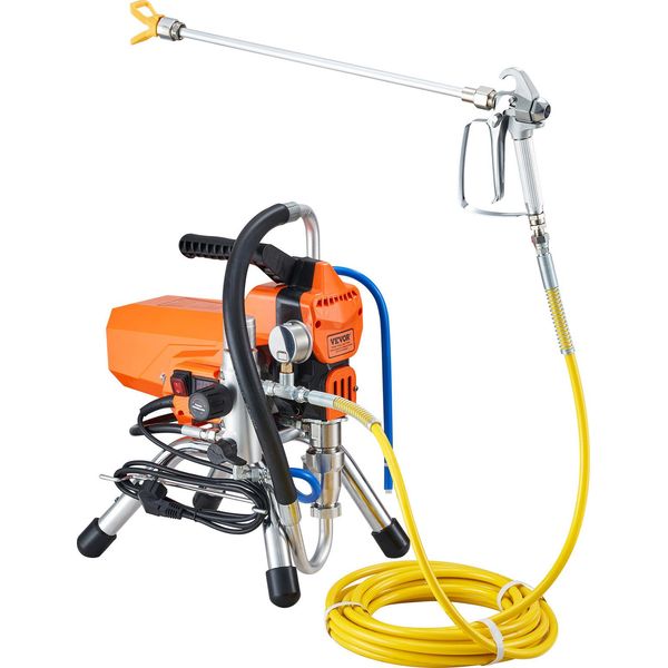 Succebuy Pistola Airless Per Pittura Murale Con Tubo Ad Alta Pressione, Spruzzatore Da 2000 W Per Pitture A Base D'acqua E A Olio Per Interni Ed Esterni, Spruzzatura Ad Alta Pressione-image