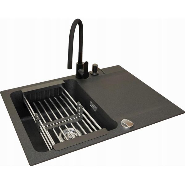 Franke Orion Oid Black 611-78 Onyx Quarzo Lavabo Grado Rubinetto-image
