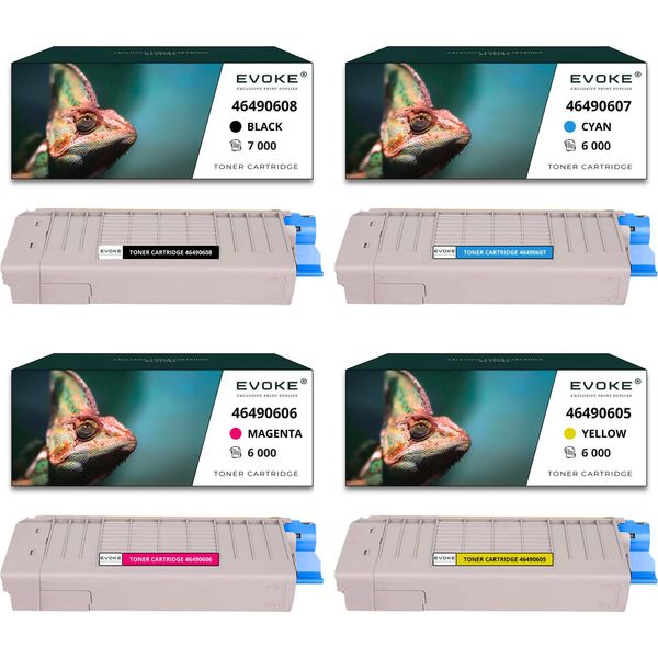 4X Toner Per Oki 46-C532B 46490608 Cmyk = Nero + Blu + Rosso + Giallo | Sostituzione Per C 532 Dn C 542 Dn Mc 563 Dn Mc 573 Dn-image
