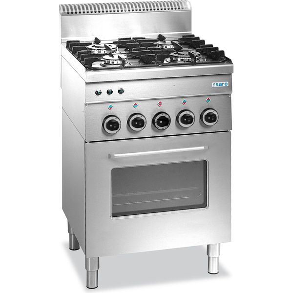 Piano Cottura+Forno+Grill A Gas Saro, 4 Fuochi, Linea 600, G4SF6-image