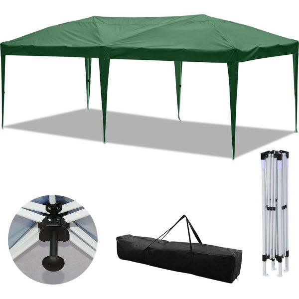 Aopunly Gazebo Pieghevole 3 X 6M Gazebo Pop Up Pieghevole Da Giardino, Protezione Uv 50+ Gazebo E Tende Per Feste Senza Lati Verde-image