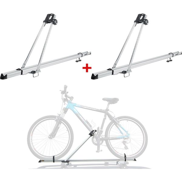 2X Portabici Da Tetto Fino A 15 Kg Portabici In Alluminio Per Biciclette-image