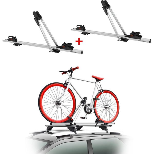 2X Portabici Menabo Juza Per Biciclette Fino A 15 Kg Portabici Da Tetto In Alluminio Abe-image