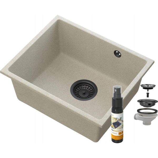 Manado Beige Lavabo Sottopiano Nero50-image
