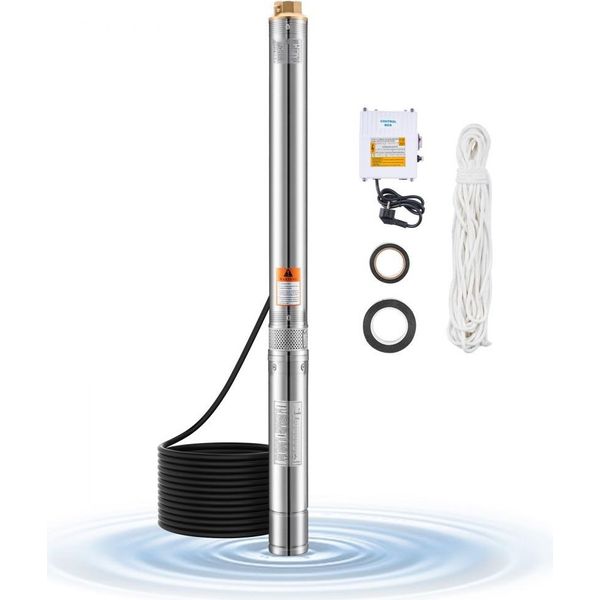 550W Acciaio Inox Profondo Pozzo Pompa Sommergibile Pompa Acqua 174 Piedi 100L/Min - Pompa Pozzo-image