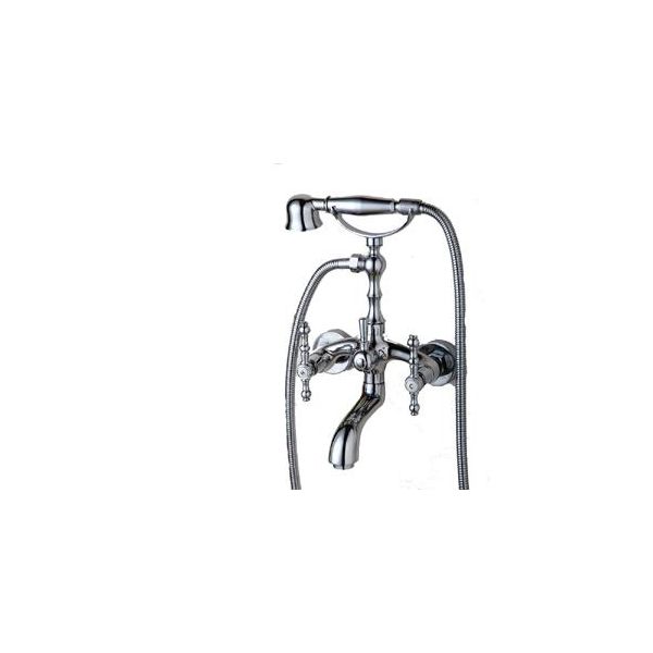 Miscelatore Da Bagno Kran Retro Silver Chrome Ottone Olympia Lauferi-image