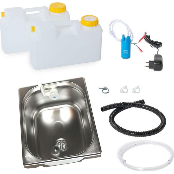 230V Mini Cucina Vendita Kit Lavello Camper 325X265X150Mm Novo Bianco-image