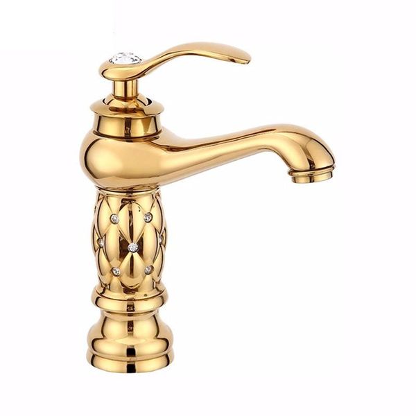 Miscelatore Per Lavabo Verticale Lauferi Urania Gold Retro-image