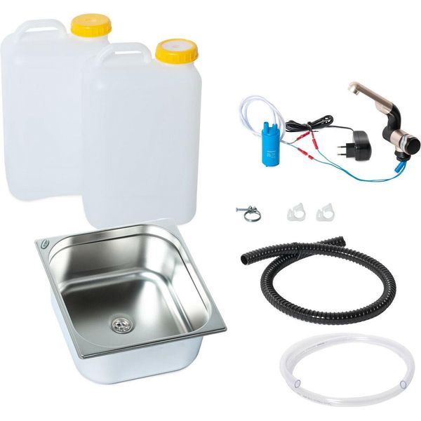 230V Mini Cucina Da Campeggio Kit Blocco Cucina Lavello 354X325X150 Mm Barwig 19 L-image