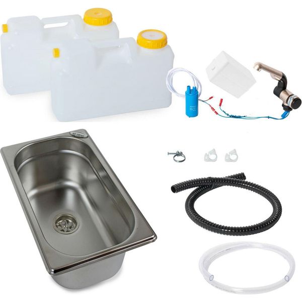 Mini Cucina Da Campeggio Blocco Cucina Barwig Kit Batteria Lavello 265X160X100Mm-image
