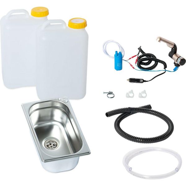 Kit Lavello Da Campeggio 12V Lavello 265X160X100Mm 19 Litri Bulli T5-image