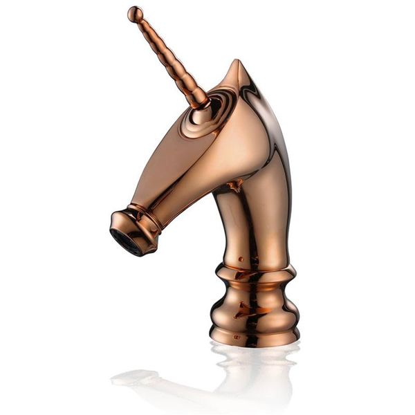 Lauferi Unicorn Miscelatore Per Lavabo Freestanding Dorato-image