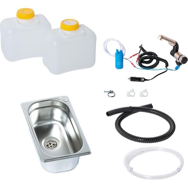 12V Set Tecnologico Lavabo Da Campeggio Kit Lavabo 265X160X100Mm T4 T5-image