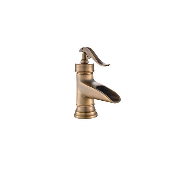 Miscelatore Per Lavabo Kran Retrò In Ottone Spazzolato Pallas Lauferi-image