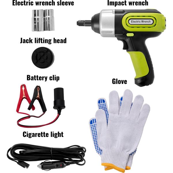 Succebuy Martinetto Elettrico Per Auto Da 5 Tonnellate, Martinetto Idraulico Per Auto Con Avvitatore Ad Impulsi, Luce Led, Portata Di Sollevamento 155-530 Mm, Strumento Di Riparazione Auto Per Suv Mpv Camion Berlina-image