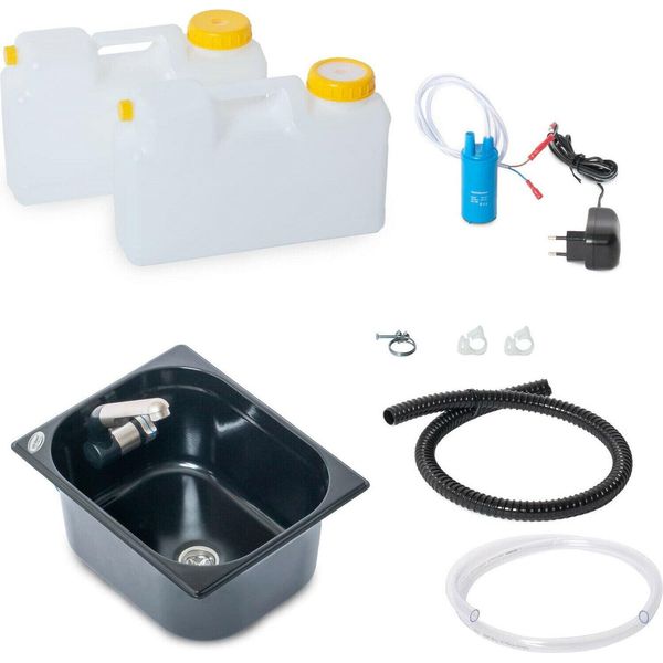 230V Mini Cucina Vendita Kit Lavello 325X265X150Mm Capanna Da Giardino Scuro-image