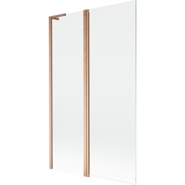 Mexen Mist L Paravento Vasca Da Bagno A 2 Ante 110 X 150 Cm, Trasparente, Rame Spazzolato - 8A9L-110-011-65-00-image