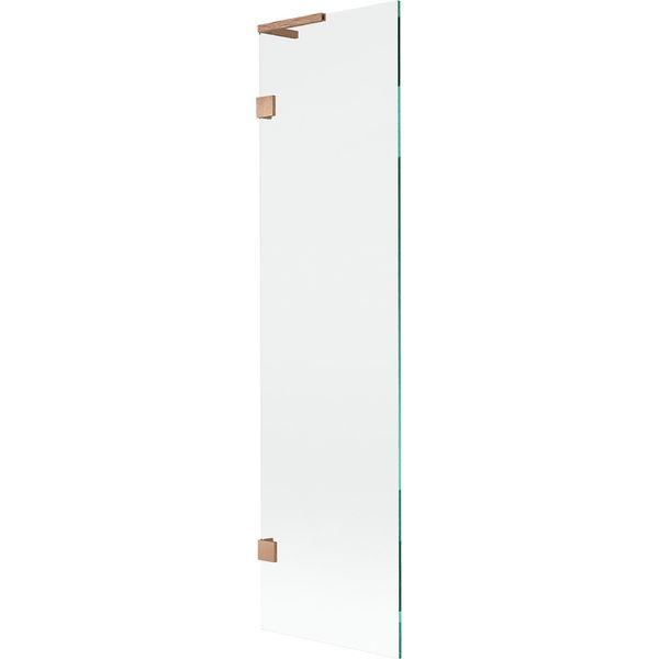 Mexen Lunar L Paratia Da Bagno Ad 1 Anta 50 X 150 Cm, Trasparente, Rame Spazzolato - 897L-050-000-65-00-image