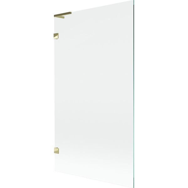 Mexen Lunar L Paratia Da Vasca Da Bagno A 1 Anta 100 X 150 Cm, Trasparente, Dorato - 897L-100-000-50-00-image