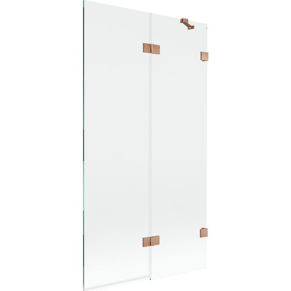 Mexen Lunar Paratia Da Bagno A 2 Ante Destra 100 X 150 Cm, Trasparente, Rame Spazzolato - 897-100-100-65-00-P-image