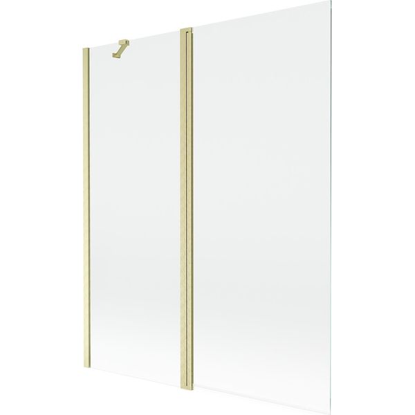 Mexen Mist Paravento Per Doccia A 2 Ante 140 X 150 Cm, Trasparente, Oro Spazzolato - 8A9-140-011-55-00-image