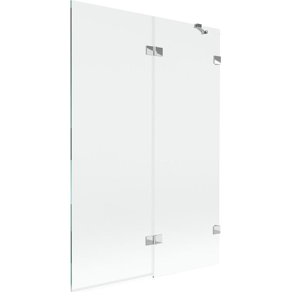 Mexen Lunar Paratia Per Vasca Da Bagno A 2 Ante Destra 120 X 150 Cm, Trasparente, Cromo - 897-120-100-01-00-P-image