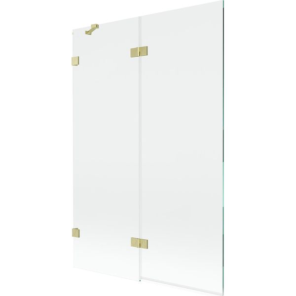 Mexen Lunar Paratia Per Vasca Da Bagno A 2 Ante Sinistra 120 X 150 Cm, Trasparente, Oro Spazzolato - 897-120-100-55-00-L-image