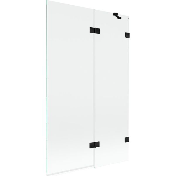 Mexen Lunar Paratia Per Vasca Da Bagno A 2 Ante Destra 110 X 150 Cm, Trasparente, Nero - 897-110-100-70-00-P-image