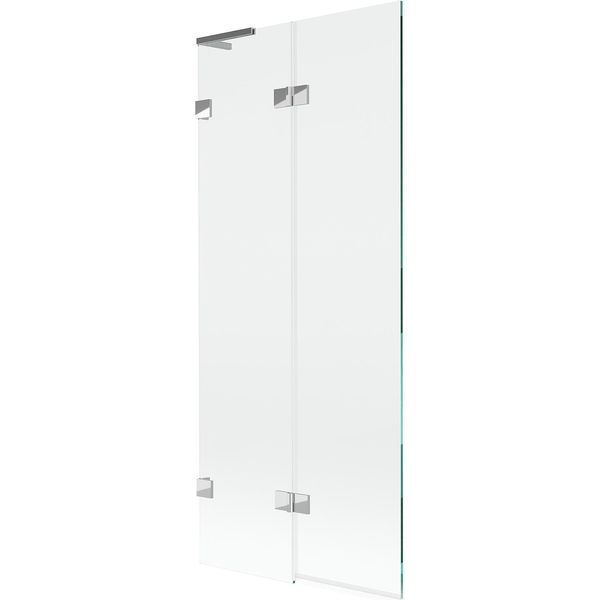 Mexen Lunar L Paratia Da Bagno A 2 Ante Sinistra 80 X 150 Cm, Trasparente, Cromo - 897L-080-100-01-00-L-image