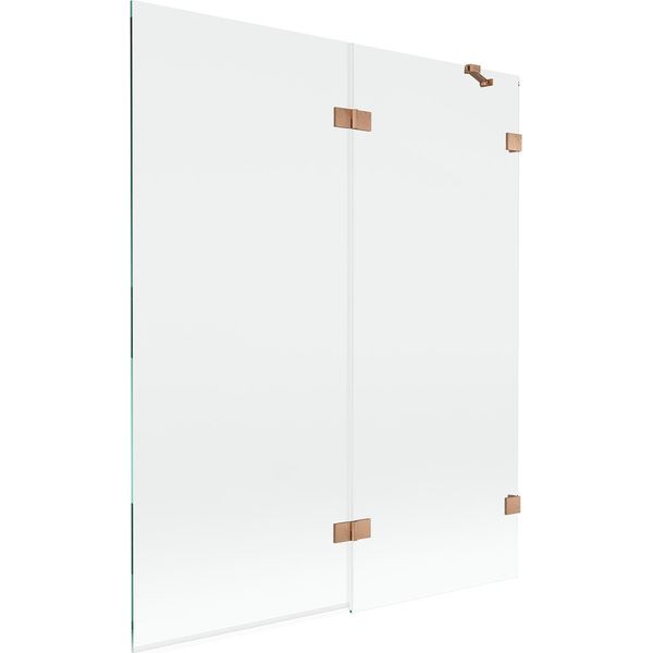 Mexen Lunar Paratia Da Doccia 2-Ante Destra 140 X 150 Cm, Trasparente, Rame Spazzolato - 897-140-100-65-00-P-image