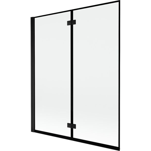 Mexen Mist Paratia Per Vasca Da Bagno A 2 Ante Sinistra 140 X 150 Cm, Cornice Nera, Nero - 8A9-140-002-70-70-L-image