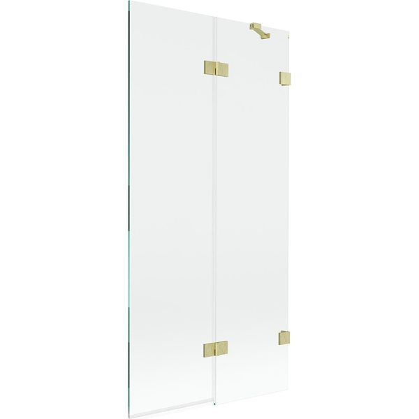 Mexen Lunar Paratia Da Doccia A 2 Ante Destra 90 X 150 Cm, Trasparente, Oro Spazzolato - 897-090-100-55-00-P-image