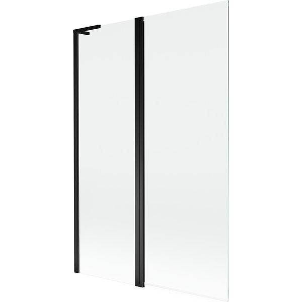 Mexen Mist L Paravento Per Vasca Da Bagno A 2 Ante 110 X 150 Cm, Trasparente, Nero - 8A9L-120-011-70-00-image