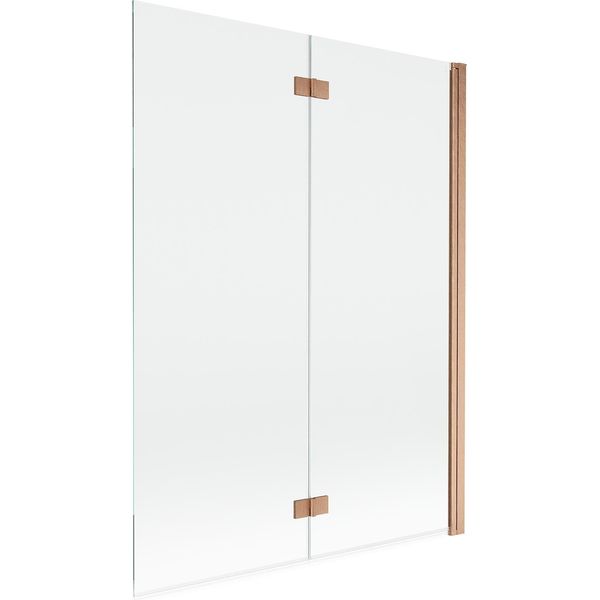 Mexen Mist Paratia Per Vasca Da Bagno A 2 Ante Destra 130 X 150 Cm, Trasparente, Rame Spazzolato - 8A9-130-002-65-00-P-image