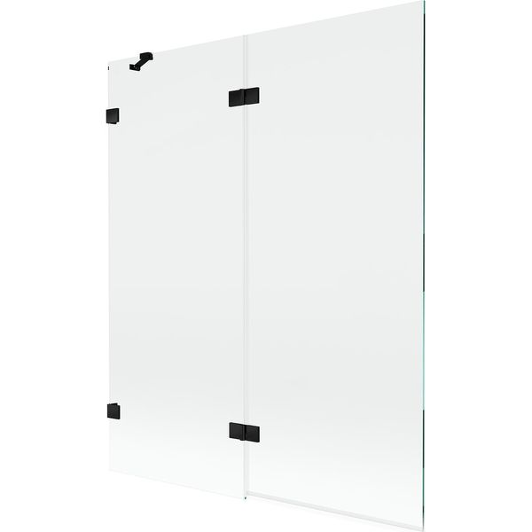 Mexen Lunar Divisorio Per Vasca Da Bagno A 2 Ante Sinistro 140 X 150 Cm, Trasparente, Nero - 897-140-100-70-00-L-image