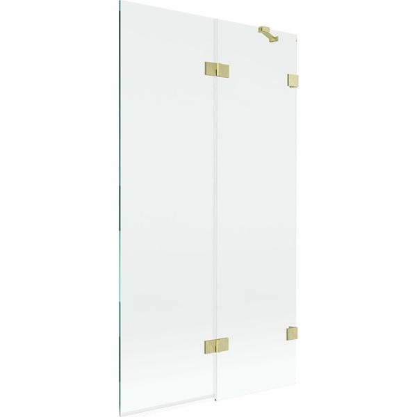 Mexen Lunar Paratia Per Vasca Da Bagno 2 Ante Destra 100 X 150 Cm, Trasparente, Oro Spazzolato - 897-100-100-55-00-P-image