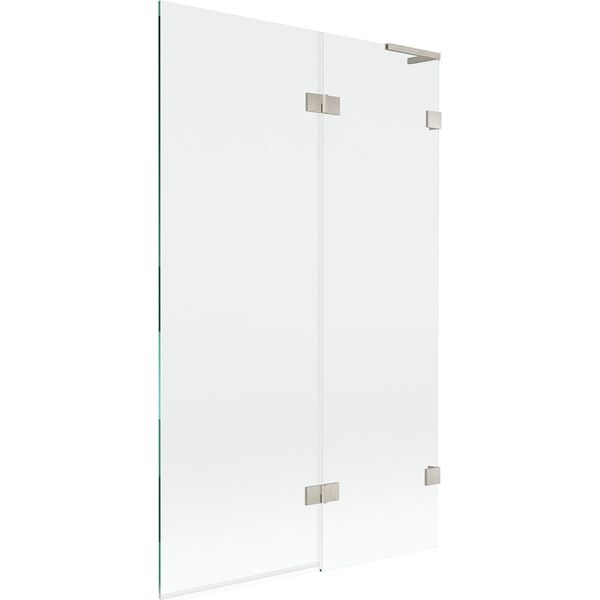 Mexen Lunar L Paratia Per Vasca Da Bagno A 2 Ante Destra 110 X 150 Cm, Trasparente, Nichel Spazzolato - 897L-110-100-97-00-P-image