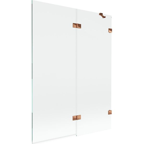 Mexen Lunar Parete Doccia A 2 Ante Destra 130 X 150 Cm, Trasparente, Oro Rosa - 897-130-100-60-00-P-image