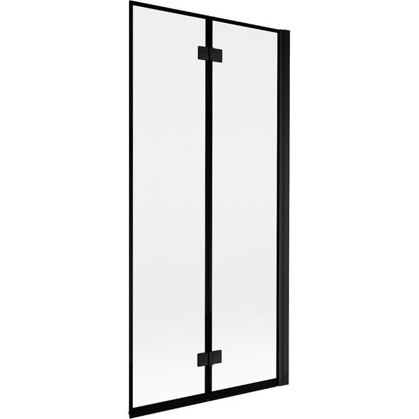 Mexen Mist Paratia Doccia A 2 Ante Destra 90 X 150 Cm, Cornice Nera, Nera - 8A9-090-002-70-70-P-image