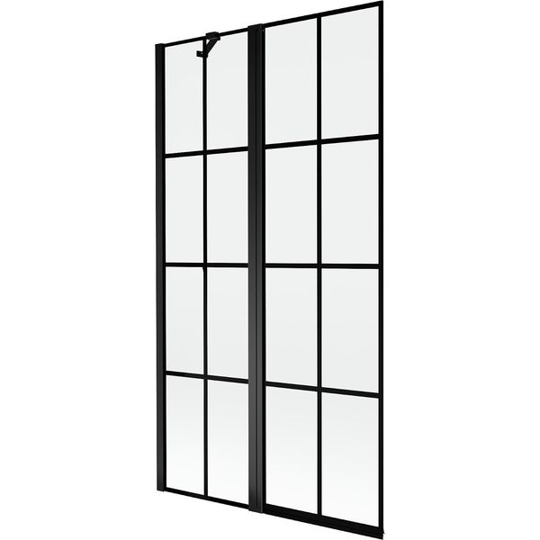 Mexen Mist Paratia Doccia 2-Ante Sinistra 100 X 150 Cm, Griglia Nera, Nero - 8A9-100-011-70-77-L-image