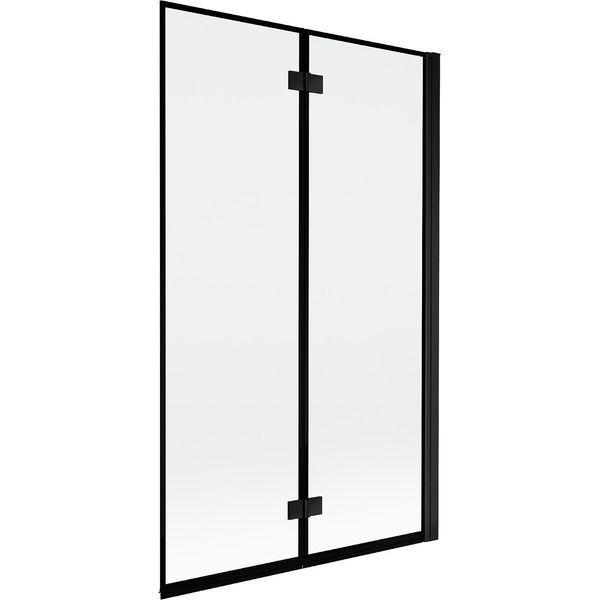 Mexen Mist Paravento Da Bagno A 2 Ante Destro 110 X 150 Cm, Cornice Nera, Nero - 8A9-110-002-70-70-P-image