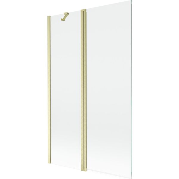 Mexen Mist Paravento Per Vasca Da Bagno A 2 Ante 110 X 150 Cm, Trasparente, Oro Spazzolato - 8A9-110-011-55-00-image