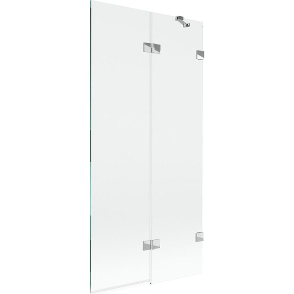 Mexen Lunar Paratia Per Vasca Da Bagno A 2 Ante Destra 90 X 150 Cm, Trasparente, Cromo - 897-090-100-01-00-P-image