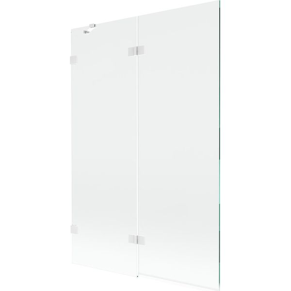 Mexen Lunar Paravento Da Bagno A 2 Ante Sinistro 120 X 150 Cm, Trasparente, Bianco - 897-120-100-20-00-L-image