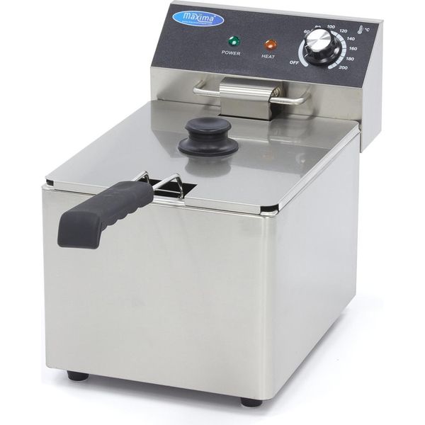 Maxima - Friggitrice Gastro - 8 L - 1 Cestello - Fino A 1,4 Kg Di Patatine Fritte-image